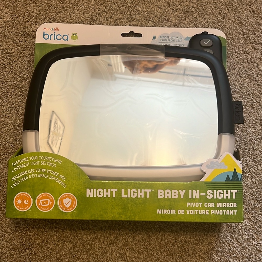 Brand New Munchkin Brica Night Light Baby Car Mirror